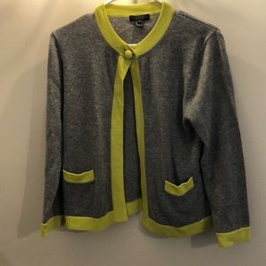 100% cashmere JCrew grey/green sweater